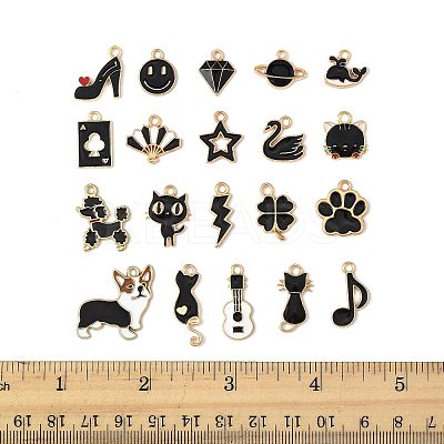 40Pcs 20 Styles Alloy Enamel Charms ENAM-FS0003-38B-1