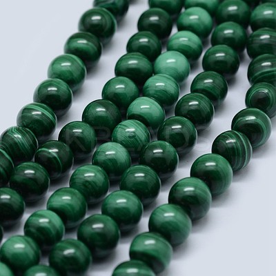 Natural Malachite Beads Strands G-F571-27A1-6mm-1
