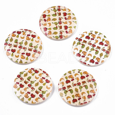 Fruit Seris Printed Wood Pendants WOOD-S045-103A-07-1