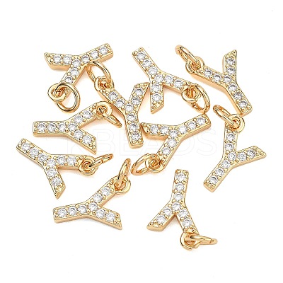 SHEGRACE Brass Micro Pave Clear Cubic Zirconia Pendants XGRQ29617-394G-Y-1