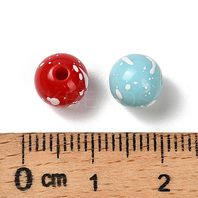 Opaque & Spray Painted Acrylic Beads OACR-G049-01-1