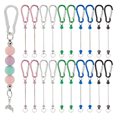 20Pcs 5 Colors Aluminum Climbing Carabiners AJEW-GA0007-59-1