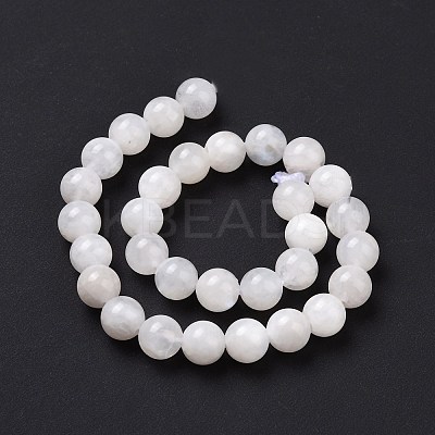 Natural Rainbow Moonstone Round Beads Strands G-P088-57-6mm-1