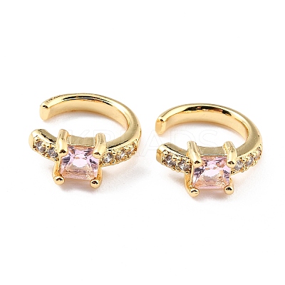 Brass Micro Pave Cubic Zirconia Cuff Earrings X-EJEW-K086-02G-07-1