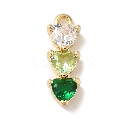 Brass Cubic Zirconia Pendants KK-G499-07G-02-1