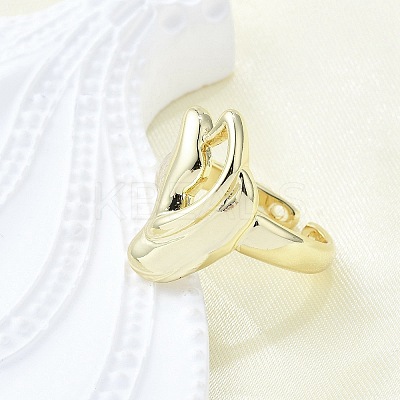 Brass Cuff Rings for Women RJEW-G347-16G-1