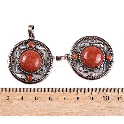 Natural Red Jasper Pendants G-Q158-03-13-1