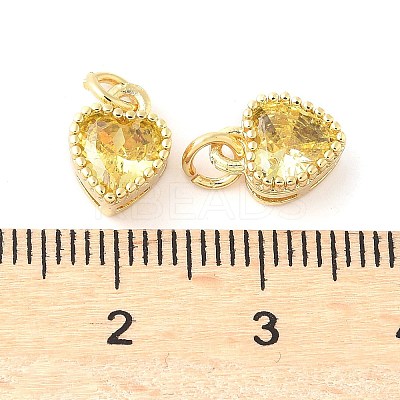 Real 18K Gold Plated Brass Inlaid Cubic Zirconia Charms ZIRC-L100-074G-02-1