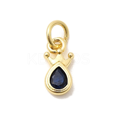 Brass Cubic Zirconia Charms KK-G554-01C-03-1