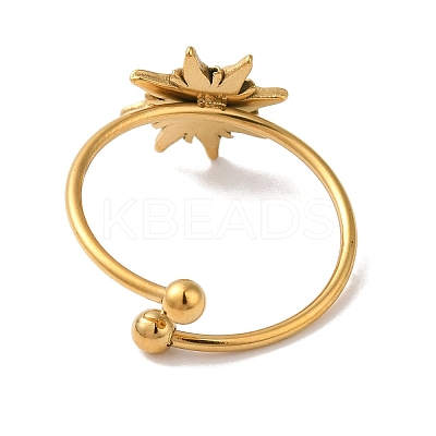 Ion Plating(IP) 304 Stainless Steel Sun Open Cuff Rings for Women RJEW-M167-09D-G-1