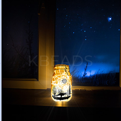 PVC Lamp Film for DIY Colorful Light Hanging Lamp Frosted Glass Jar DIY-WH0408-001-1