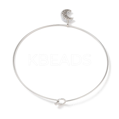 Brass with ABS Imitation Pearl Charm Necklace BJEW-Q350-05A-P-1