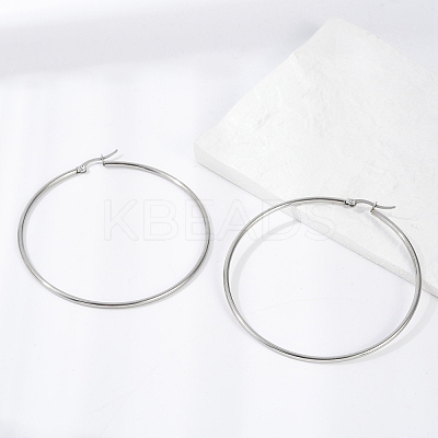 Tarnish Resistant 304 Stainless Steel Big Hoop Earrings EJEW-F105-02P-1