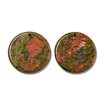Natural Unakite Pendants G-B071-01F-1