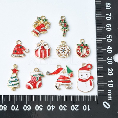 20Pcs 10 Styles Christmas Alloy Enamel Pendants ENAM-CJ0004-49-1