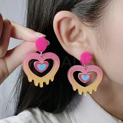 Acrylic Stud Earrings FS-WGE927B-08-1