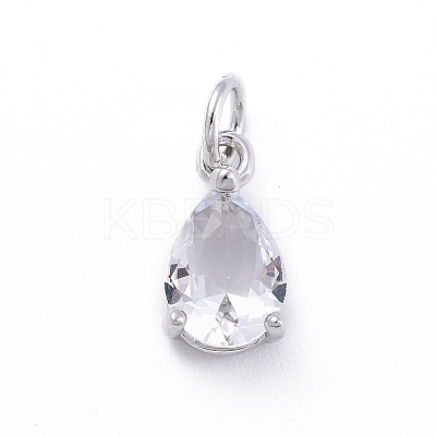 Brass Micro Pave Cubic Zirconia Pendants ZIRC-E164-64P-D-1
