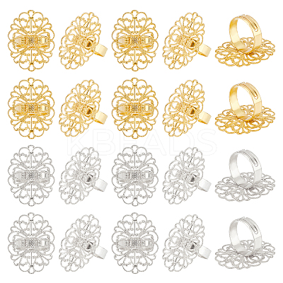 20Pcs 2 Colors Brass Ring Shanks KK-AR0002-11-1
