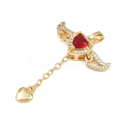 Brass Micro Pave Cubic Zirconia Pendants KK-B161-12G-01-1