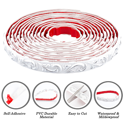 1 Roll PVC Self-Adhesive Flexible Molding Trim FIND-CP0002-10A-1