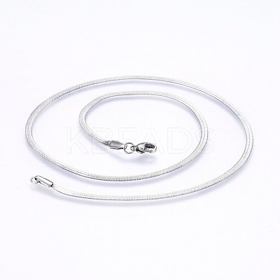 Non-Tarnish 304 Stainless Steel Herringbone Chain Necklaces X-NJEW-P226-09P-1
