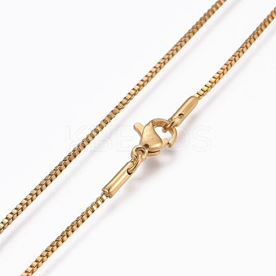 304 Stainless Steel Box Chain Necklaces X-NJEW-F248-05A-G-1