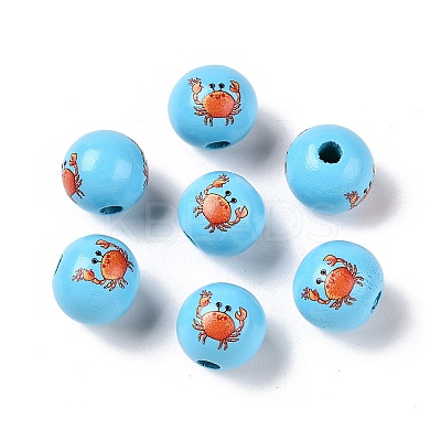 Natural Wood European Beads WOOD-S059-01J-1