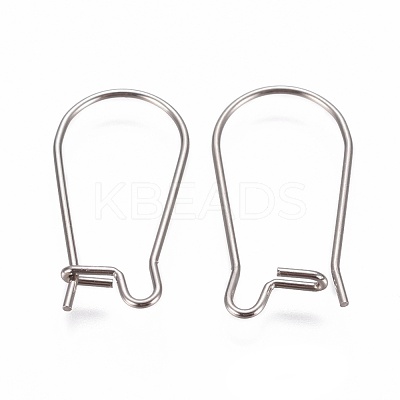 Non-Tarnish 304 Stainless Steel Hoop Earrings Findings Kidney Ear Wires STAS-G200-01A-P-1