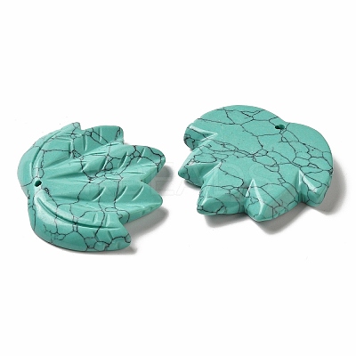 Synthetic Blue Turquoise Carved Pendants G-K353-01E-1