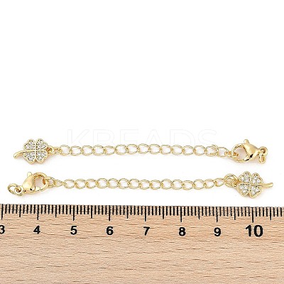 Brass Micro Pave Cubic Zirconia Ends with Chains LS-KK-U043-04G-1