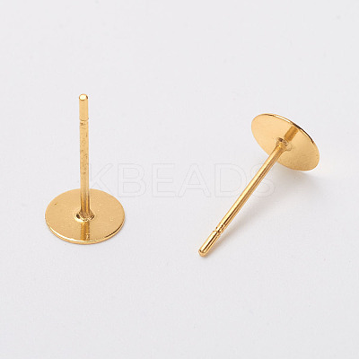 Brass Stud Earring Findings LS-KK-A251-G-NF-1