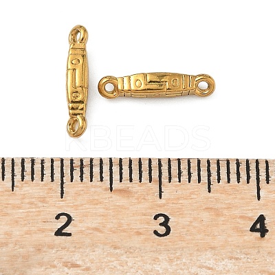 304 Stainless Steel Textured Rectangle Links Connector Charms STAS-D211-01A-G-1