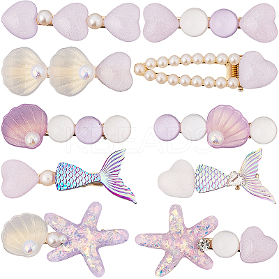 2 Bags 2 Styles Resin & Alloy Alligator Hair Clips AJEW-CY0001-39C-1