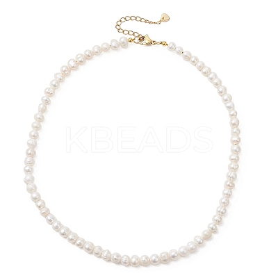 Natural Cultured Freshwater Pearl Potato Beaded Nekclaces NJEW-JN05869-1
