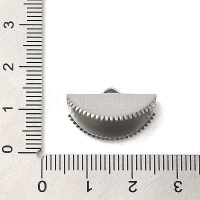 Non-Tarnish 304 Stainless Steel Ribbon Crimp Ends STAS-C080-05C-P-1