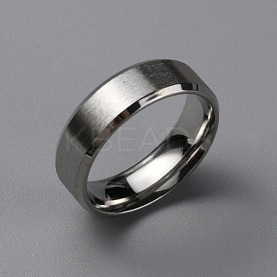 Matte Style 304 Stainless Steel Wide Band Finger Rings for Women Men RJEW-WH0009-14B-P-1