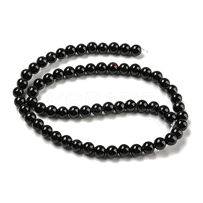 Natural Black Onyx Round Bead Strands G-R198-6mm-1