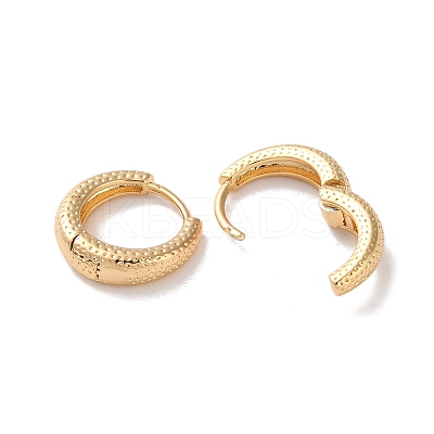Texture Rings Brass Hoop Earrings for Women EJEW-B056-02G-02-1