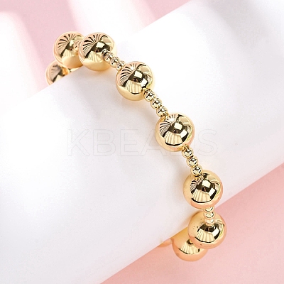 Brass Round Beads Slider Bracelets for Women BJEW-D357-06A-G-1