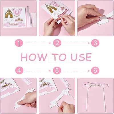 4Pcs 2 Colors Resin Wing & Star Cake Topper DIY-FH0002-91-1