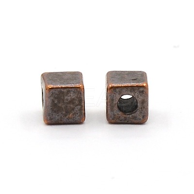 Tibetan Style Alloy Cube Spacer Beads TIBEB-X0011-NR-1
