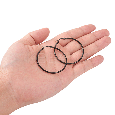 304 Stainless Steel Big Hoop Earrings EJEW-F105-06B-1