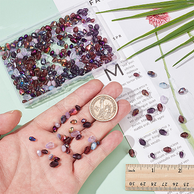296Pcs 2 Styles Transparent Glass Beads GLAA-AR0001-78B-1