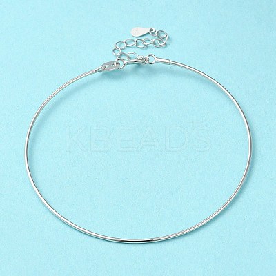 Anti-Tarnish Rhodium Plated 925 Sterling Silver Bangles BJEW-G681-01B-P-1