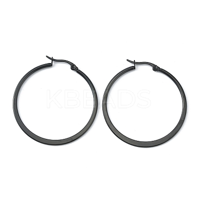 304 Stainless Steel Flattened Big Hoop Earrings for Women EJEW-TAC0017-03EB-1