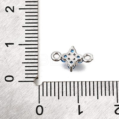 Brass Micro Pave Blue Cubic Zirconia Links KK-D356-06B-P-1