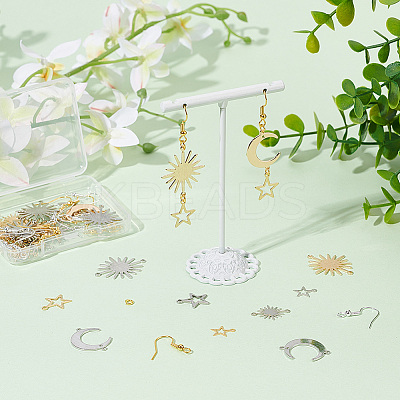 DIY Sun & Moon & Star Earring Making Kit DIY-BC0006-51-1