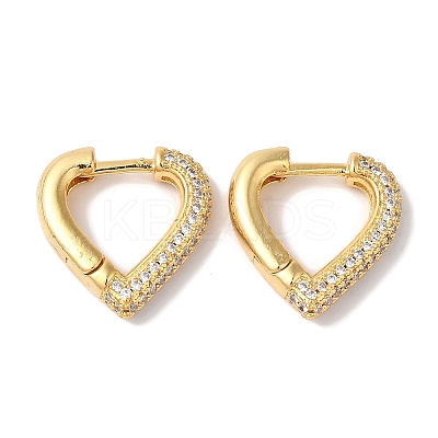 Brass Micro Pave Clear Cubic Zirconia Hoop Earrings for Women EJEW-A110-05G-1