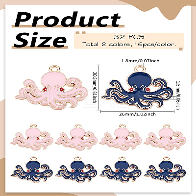 32Pcs 2 Colors Alloy Enamel Pendants ENAM-LP0001-90-1