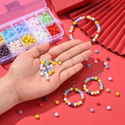 500Pcs 10 Style Opaque Solid Color & Electroplate Glass Beads EGLA-YW0001-20B-1